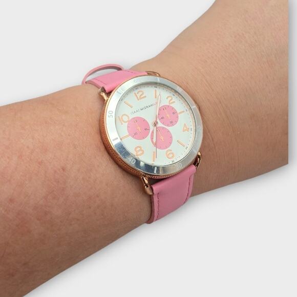 Isaac Mizrahi Live Pink Chronograph-Style Watch – Rose Gold Tone main image 4